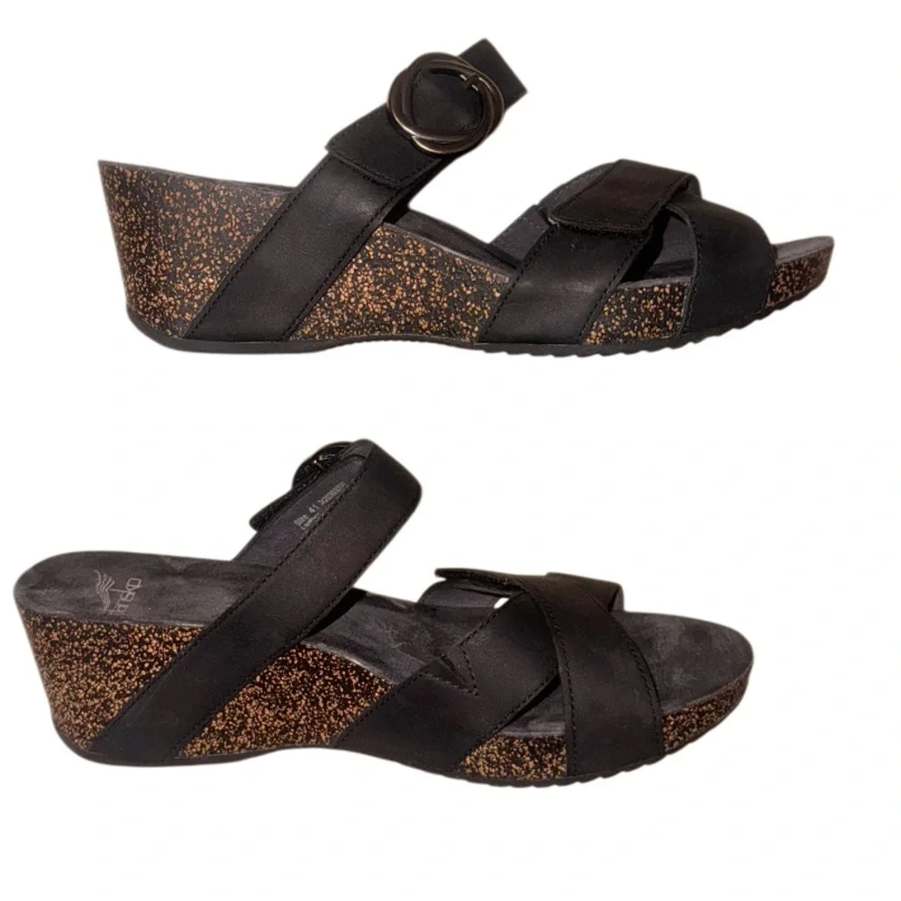 DANSKO SUSIE BLACK wedges women’s sandals size 41 11 - Picture 10 of 17